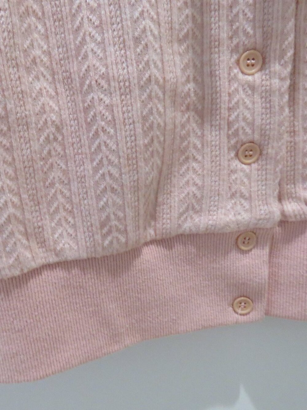 UNIQUE VINTAGE Pointelle Cardigan Top Blush Pink 3X Retro Pinup 1950s Trad Wife - Picture 5 of 13